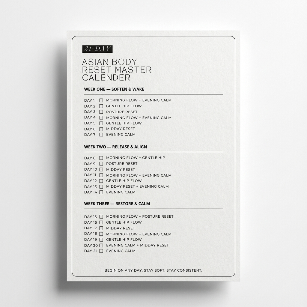 Body Reset Master Calendar
